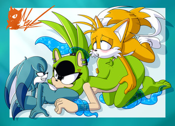 angry annoyed anthro barefoot bound breasts feet female forced forced_oral fur genitals green_body green_fur group group_sex humanoid_feet larger_female male male/female mmf mmf_threesome mostly_nude nude oral oral_penetration penetration penis plantigrade sex size_difference small_breasts small_penis smaller_male smug tentacles threesome trio vaginal vaginal_penetration water_tentacles young meyk idw_publishing sega sonic_the_hedgehog_(comics) sonic_the_hedgehog_(idw) sonic_the_hedgehog_(series) kitsunami_the_fennec miles_prower surge_the_tenrec afrosoricid canid canine fennec_fox fox mammal tenrec true_fox absurd_res hi_res