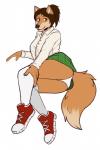 anthro butt clothed clothing female panties presenting presenting_hindquarters solo underwear solarbyte powhatan jenny_(powhatan) canid canine canis fox hybrid mammal wolf