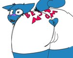 anthro anus bent_over blue_body blush female solo big_playem cartoon_network the_amazing_world_of_gumball nicole_watterson felid feline mammal hi_res