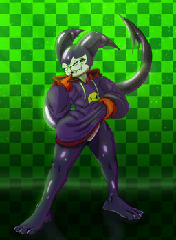 3_toes ambiguous_gender anthro biped bite biting_lip claws clothed clothing clothing_lift fangs featureless_crotch feet gloves green_eyes handwear hoodie looking_at_viewer multicolored_body narrowed_eyes oversized_clothing oversized_hoodie oversized_topwear purple_body purple_skin smile smiling_at_viewer smirk smirking_at_viewer solo spade_tail tail teasing teasing_viewer teeth toe_claws toes topwear two_tone_body white_body white_skin white_soles wide_hips alcoholictails bandai_namco digimon digimon_(species) imp impmon absurd_res hi_res