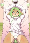 anthro bdsm blush bodily_fluids bondage bound camel_toe clothing female open_mouth panties restrained saliva solo tears underwear white_clothing white_panties white_underwear komenuka_inaho renmei_(komenuka_inhaho) mammal absurd_res hi_res