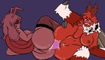ahegao anal anal_penetration antennae_(anatomy) anthro blush bodily_fluids claws clothing cum cum_drip dildo dildo_in_ass dildo_insertion double_dildo dripping duo eyeliner female female/female fishnet_clothing gastropod_shell genital_fluids hair hermaphroditic_shapeshifter hooves insect_wings lepidopteran_wings looking_pleasured makeup mollusk_shell moth_antennae neck_tuft object_in_ass penetration pink_body pink_dildo pink_hair purple_body purple_hair red_body red_eyes sex_toy sex_toy_in_ass sex_toy_insertion sharp_teeth shell teeth tuft vaginal_fluids veiny_dildo white_eyes wings anonymous_artist cherry_(clover_the_moth) rose_(clover_the_moth) arthropod gastropod insect lepidopteran mollusk moth snail
