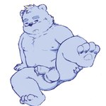 anthro anus balls belly butt erection eyewear foreskin genitals glasses humanoid_genitalia humanoid_hands humanoid_penis kemono male moobs nipples overweight overweight_male penis simple_background solo white_background young young_anthro furball_shirokm bear mammal 1:1 2022 hi_res