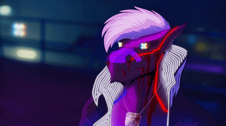 anthro blood bodily_fluids cyberdragon cyberpunk detective emotional male policemen solo j450n2080 blade_runner_2049 mythology j450n dragon mythological_creature mythological_scalie scalie animated