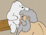 age_difference duo erection fellatio genitals hand_on_head male male/male nude oral penile penis sex simple_background size_difference wood young unknown_artist cartoon_network we_bare_bears ice_bear_(we_bare_bears) yuri_(we_bare_bears) bear human mammal polar_bear ursine