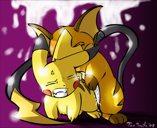 3_toes all_fours biped black_ears black_nose black_tail bodily_fluids bodily_fluids_in_pussy brown_body brown_ears brown_fur brown_markings brown_tail chest_tuft cleft_tail clenched_teeth cross-popping_vein cum cum_in_vagina cum_inside dark_nose dipstick_ears doggystyle duo ear_markings eyes_closed facial_markings feet female female_penetrated feral feral_on_feral feral_penetrated feral_penetrating feral_penetrating_feral from_behind_position fur genital_fluids head_markings level_difference lidded_eyes light_body light_fur long_tail male male/female male_penetrating male_penetrating_female markings multicolored_body multicolored_ears multicolored_fur multicolored_tail orange_body orange_cheeks orange_face orange_fur penetration penile penile_penetration penis_in_vagina purple_background red_cheeks sex simple_background small_nose sweat tail teeth thin_tail toes tuft two_tone_ears two_tone_tail vaginal vaginal_penetration vein white_body white_fur year yellow_body yellow_ears yellow_face yellow_fur yellow_tail conditional_dnp insomniacovrlrd nintendo pokemon generation_1_pokemon mammal pikachu pokemon_(species) raichu rodent 2007 digital_media_(artwork) signature