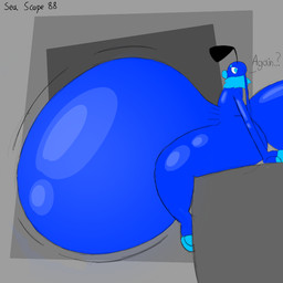 andromorph antennae_(anatomy) belly big_antennae big_belly big_tail blue_body blue_eyes circle_eyebrows eyebrows floppy_ears glistening glistening_body huge_belly huge_tail hyper hyper_belly hyper_pregnancy intersex leaning leaning_backward neck_tuft pregnant pregnant_andromorph pregnant_intersex simple_background sitting solo tail tuft sea_scope toby_(sea_scope) arthropod bee goo_creature hymenopteran insect lagomorph leporid mammal rabbit 1:1 watermark
