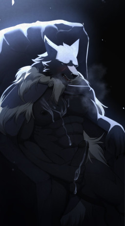 abs anthro balls biped blush bodily_fluids breath claws cloak clothing cum cum_on_chest cum_on_own_chest cum_on_self erection facial_scar finger_claws genital_fluids genitals humanoid_genitalia humanoid_penis male masturbation muscular muscular_anthro muscular_male nipples pecs penile penile_masturbation penis scar sitting solo kuroikiri elden_ring fromsoftware blaidd_(elden_ring) canid canine canis mammal wolf 2022 absurd_res digital_media_(artwork) hi_res