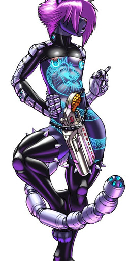 cigarette cybernetics future gun hair leaning leather lips machine male neon partial_nudity pose ranged_weapon short_hair simple_background solo spikes tattoo thick_bottom_lip weapon gideon cyborg felid mammal pantherine 2018