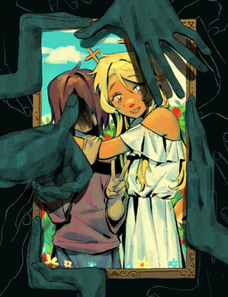 anthro blonde_hair brown_body brown_fur brown_hair clothing dress duo eyelashes female freckled_face freckles fur hair horn long_eyelashes male photo white_clothing white_dress goomyloid deltarune undertale_(series) kris_dreemurr noelle_holiday deer human mammal new_world_deer reindeer 2025 absurd_res hi_res nonbinary_(lore)