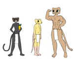 3_toes 4_fingers abs anthro areola bared_teeth barefoot biceps biped black_body black_fur black_nose black_tail bottomwear brown_areola brown_body brown_fur brown_nipples brown_tail car carl_(skeletronic) cheek_tuft chest_tuft clancy_(skeletronic) clothed clothed_anthro clothed_male clothing collarbone colored digital_drawing_(artwork) digital_media_(artwork) facial_tuft fan_character feet felid fingers flat_colors flexing flexing_bicep fur green_sclera grey_areola grey_body grey_fur grey_nipples grin group happy humanoid_feet humanoid_hands khajiit larger_male loincloth loincloth_only long_tail male male_anthro mammal manly microsoft monotone_body monotone_clothing monotone_fur multicolored_body multicolored_fur murid murine muscular muscular_anthro muscular_male navel nipples no_shading orange_nose orange_sclera pecs pink_areola pink_feet pink_hands pink_nipples pink_nose pink_tail plantigrade pupils quads rat rodent simple_background size_difference skeletronic skinny skinny_anthro skinny_male small_nose smaller_male smile standing tail the_elder_scrolls toes topless trio tuft vehicle white_background white_bottomwear white_clothing white_loincloth