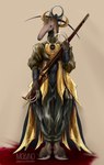 anthro clothing female gun holding_object holding_weapon jewelry long_nails ranged_weapon solo weapon molvno anteater mammal pilosan xenarthran digital_media_(artwork) hi_res