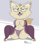 big_breasts breasts clothed clothing ears_up evil_look female fur lingerie looking_at_viewer partially_clothed short_stack simple_background smile solo thick_thighs foxart950 mr_valentine00 canid canine fennec_fox fox mammal true_fox absurd_res hi_res