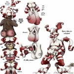 1:1 anthro balls balls_transformation bear crux detachable detachable_penis dialogue duo ear_piercing english_text erection genitals hi_res humiliation kanada male mammal nipple_piercing nipples nude penis piercing scar simple_background smile tattoo teats text transformation yebut