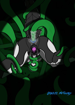 anal anal_penetration anthro bdsm black_body black_skin bodily_fluids bondage bound chastity_cage chastity_device covered_eyes cum cum_drip cum_inflation cum_inside cum_while_penetrated cumshot dripping ejaculation genital_fluids hanging_by_tail hanging_upside_down inflation lube_on_butt machine male oral oral_penetration penetration sex solo spread_legs spreading tail tentacle_in_ass tentacle_in_mouth tentacle_penetration tentacle_sex tentacles tenticle upside_down vine_bondage white_body hazel_nuthead ike_(hazel_nuthead) synth_(vader-san) 2d_animation absurd_res animated hi_res long_playtime motion_tweening no_sound video