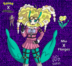 alternative_fashion annoyed big_head blonde_hair bow_ribbon breasts cleavage clothed clothing eyebrows female fingerless_gloves flower gloves green_eyebrows hair handwear pink_clothing plant school_uniform solo steampunk steampunk_goggles uniform go-two danganronpa danganronpa_v3 nintendo pokemon spike_chunsoft miu_iruma elemental_creature elemental_humanoid flora_fauna florges generation_6_pokemon human humanoid mammal plant_humanoid pokemon_(species) yellow_flower_florges absurd_res hi_res reference_image