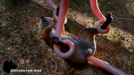 anal anal_penetration animal_genitalia animal_noises animal_penis anthro anus balls bestiality butt canine_genitalia canine_penis erection erection_while_penetrated feral feral_penetrated forest genitals knot knotted_penis lying male male_feral male_penetrated outside outside_sex penetration penis plant realistic_feral reclining sex sheath solo tentacle_in_ass tentacle_penetration tentacle_sex tentacles text tree hiad ash_(hiad) canid canine fox mammal red_fox true_fox 16:9 2026 3d_(artwork) 3d_animation animated digital_media_(artwork) hi_res short_playtime sound url video widescreen