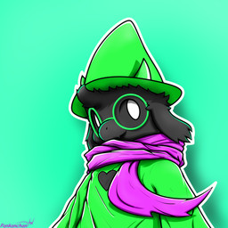 anthro black_body black_fur clothing fur hat headgear headwear heart_symbol looking_at_viewer male scarf simple_background slightly_chubby smile solo pankanchan deltarune undertale_(series) ralsei bovid caprine darkner goat mammal 1:1 2019 absurd_res digital_media_(artwork) hi_res