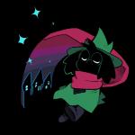 black_background building clothing eyes_closed eyewear glasses hat headgear headwear house scarf simple_background solo star cocoa-ando deltarune undertale_(series) ralsei bovid caprine goat mammal 1:1