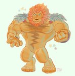 anthro armband body_hair bottomless cape cape_only chest_hair claws clothed clothing featureless_crotch finger_claws happy_trail male mane mostly_nude muscular muscular_arms muscular_male null plantigrade solo toe_claws watercolorwish kirby_(series) kirby_and_the_forgotten_land nintendo leongar felid lion mammal pantherine hi_res unavailable_at_source