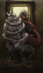 anthro balls biceps big_balls big_penis duo erection fur genitals long_tail male male/male muscular nude overweight penis slightly_chubby tail aokamidu gtskunkrat_(character) canid canine canis domestic_dog hybrid mammal wolf