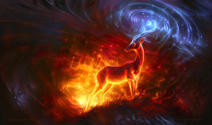 abstract_background ambiguous_gender black_sclera feral fur glowing glowing_body grass horn moon plant solo standing star yellow_eyes liiga_smilshkalne android:_netrunner fantasy_flight_games deer mammal 2017 official_art