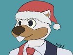 anthro brown_body brown_fur brown_nose buckteeth christmas_clothing christmas_headwear clothed clothing collared_shirt dress_shirt fur hat headgear headwear holidays male necktie red_necktie santa_hat shirt simple_background smile snout solo teal_background teeth topwear vest white_body white_clothing white_fur white_shirt white_topwear savy_(artist) christmas toontown_online fan_character beaver mammal rodent 2022 4:3 bust_portrait digital_drawing_(artwork) digital_media_(artwork) firealpaca_(artwork) flat_colors hi_res portrait signature