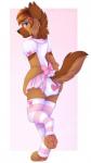 accessory ambiguous_gender anthro black_nose blue_eyes blush bottomwear bow_(feature) bow_accessory bow_in_back bow_leg_warmers bow_legwear bow_ribbon bow_shirt bow_thigh_highs bow_tie bow_topwear brown_body brown_fur clothed clothing clothing_bow diaper fur furgonomics hair_accessory hand_on_butt heart_accessory heart_clothing heart_diaper heart_hair_accessory heart_print heart_symbol heart_underwear leg_bow leg_warmers legwear looking_at_viewer looking_back multicolored_body multicolored_bottomwear multicolored_clothing multicolored_fur multicolored_skirt pattern_clothing pattern_leg_warmers pattern_legwear pawpads pink_bottomwear pink_clothing pink_leg_warmers pink_legwear pink_pawpads pink_skirt pink_thigh_highs print_diaper ribbons shirt skirt solo standing striped_clothing striped_leg_warmers striped_legwear stripes tail tail_accessory tail_bow tail_ribbon tail_under_skirt thigh_bow thigh_highs topwear touching_diaper twin_bows twin_clothing_bows twin_leg_bows two_tone_bottomwear two_tone_clothing two_tone_skirt underwear wearing_diaper white_clothing white_shirt white_topwear applepup lavitzskall canid canine canis domestic_dog mammal 2018 hi_res