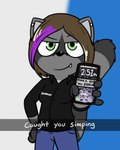 anthro clothed clothing electronics female fur hair phone solo young young_anthro pokefound da_silva samsung sam_(pink) mammal procyonid raccoon 4:5