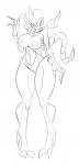 anthro big_breasts biped breasts claws clothing female footwear heart_nipples high_heeled_feet high_heels nipples nude shoes smile solo wings jrvanesbroek alien_(franchise) xenosa alien bicci xenomorph digital_drawing_(artwork) digital_media_(artwork) hi_res monochrome