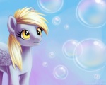 bubble feathered_wings feathers female feral grey_body grey_feathers solo wings magpie_(artist) friendship_is_magic hasbro my_little_pony mythology derpy_hooves_(mlp) equid equine mammal mythological_creature mythological_equine pegasus 5:4