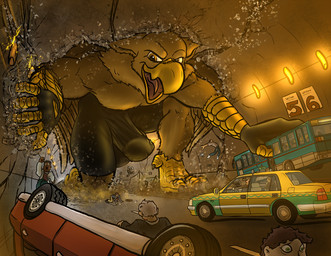 4_toes abs anthro balls balls_outline beak biceps biped boxer_briefs briefs brown_body brown_fur bulge claws clothed clothing destruction detailed_bulge erection erection_under_briefs erection_under_clothing extreme_size_difference feathered_wings feathers feet finger_claws fingerless_gloves fingers fur genital_outline genitals gloves handwear humanoid_genitalia humanoid_penis looking_at_viewer macro macro_anthro macro_male male muscular muscular_anthro muscular_male nude open_mouth paws pecs penis penis_outline rampage size_difference smile solo tail toe_claws toes topless tunnel underwear vehicle vehicle_destruction wings tyrnn mythology carpo avian gryphon mythological_avian mythological_creature hi_res