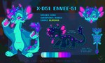 alien ambiguous_gender anthro digital_media_(artwork) envee feral fur hair herm_(lore) hi_res markings neonslushie solo xero