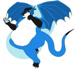 3_toes 5_fingers anthro belly belly_rolls bent_arm bent_legs big_belly black_body black_scales black_tail_tip blue_body blue_ears blue_eyes blue_scales blue_tail blue_wings cellphone clawed_fingers claws closed_smile dipstick_tail ear_frill electronics fat_rolls feet fingers frill_(anatomy) holding_cellphone holding_object holding_phone long_tail looking_at_cellphone looking_at_object looking_at_phone male markings membrane_(anatomy) membranous_wings moobs mouth_closed multicolored_body multicolored_scales navel nude_anthro nude_male obese obese_anthro obese_male overweight overweight_anthro overweight_male phone scales simple_background sitting smile solo tail tail_markings text thick_thighs toe_claws toes white_background white_body white_claws white_scales wings theannoyingnpc european_mythology mythology flair_drakeyus aquatic_dragon dragon marine mythological_creature mythological_scalie scalie western_dragon 2021 digital_drawing_(artwork) digital_media_(artwork) english_text flat_colors