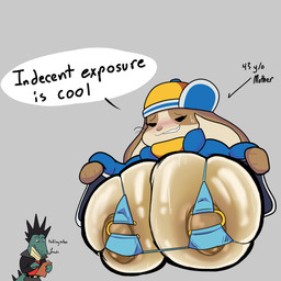 anthro big_breasts blue_clothing blue_jacket blue_topwear blush bodily_fluids breasts clothing duo female flashing florida_bikini huge_breasts jacket male mature_female nipple_outline nipple_slip public public_exposure shortstack sweat topwear sparklemilk how_to_be_cool dax_(piemations) peeb_(piemations) crocodile crocodilian lagomorph leporid mammal rabbit reptile scalie 1:1 absurd_res hi_res