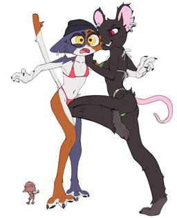 anthro attack bikini clothing crotch_attack ear_piercing ear_ring feet female female/female genital_torture kick long_legs low_blow pain piercing pussy_attack pussy_torture ring_piercing slim_female soles swimwear tail thin_calves thin_legs thin_thighs toes two-piece_swimsuit sukk-madikk epic_games fortnite camille_(fortnite) meow_skulls calico_cat domestic_cat felid feline felis mammal mouse murid murine rat rodent 2023 comment_chain hi_res