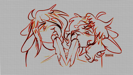 anthro bisected_penis bisection faceless_character faceless_male fellatio female gore group hair hair_over_eye long_ears male open_mouth oral penile sex trio vaxhunt lagomorph leporid mammal rabbit sketch sibling_(lore) sister_(lore)