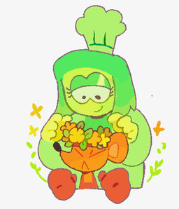 anthro boxing_gloves chef_hat clothing duo female flower flower_crown fur green_body handwear hat headgear headwear orange_body orange_fur plant simple_background white_background ache13337003 deltarune undertale_(series) green_(deltarune) orange_(deltarune) elemental_creature flora_fauna flower_creature humanoid mammal mouse murid murine rodent 2026 hi_res