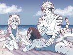 abs anthro athletic athletic_anthro athletic_male beach breasts butt clothing female fur group hair lying male male/female markings on_front one-piece_swimsuit sand sea smile spots spotted_body spotted_fur striped_body striped_fur stripes swimming_trunks swimwear trio water heresy_(artist) twokinds adira_riftwall harry_campbell maeve_(twokinds) felid keidran mammal pantherine snow_leopard tiger 2022 signature sketch daughter_(lore) mother_(lore) mother_and_child_(lore) mother_and_daughter_(lore) parent_(lore) parent_and_child_(lore) parent_and_daughter_(lore)