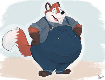 3_toes anthro barefoot biped black_nose blue_clothing blue_overalls blue_shirt blue_topwear brown_body brown_ears brown_feet brown_fur brown_hands clothed clothed_anthro clothed_male clothing collared_shirt countershade_face countershade_fur countershade_torso countershading denim denim_clothing denim_overalls dipstick_tail eyebrows fangs feet fingers fully_clothed fully_clothed_anthro fully_clothed_male fur gloves_(marking) looking_forward male male_anthro markings multicolored_body multicolored_fur obese open_mouth open_smile overalls overweight pink_tongue plantigrade red_body red_fur rolled_up_sleeves shirt simple_background smile solo standing tail tail_markings teeth three-quarter_view toes tongue toony topwear two_tone_tail white_body white_countershading white_fur white_inner_ear artfulreggie_(artist) artfulreggie canid canine fox mammal red_fox true_fox 2021 full-length_portrait portrait signature