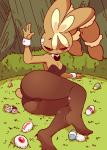 anthro big_butt black_sclera blush breasts bunny_costume butt butt_grab butt_slap camel_toe cleavage clothed clothing costume egg feet female hand_on_butt holidays huge_butt legwear leotard long_ears looking_at_viewer lying on_side pantyhose pokemorph presenting presenting_hindquarters red_eyes shirt_collar shirt_cuffs slap slapping_own_butt slapping_self speech_bubble tail tail_motion tailwag text tight_clothing diives easter nintendo pokemon generation_3_pokemon generation_6_pokemon kirlia lagomorph leporid mammal mawile mega_evolution mega_lopunny pokemon_(species) 2019 2d_animation animated frame_by_frame hi_res loop short_playtime