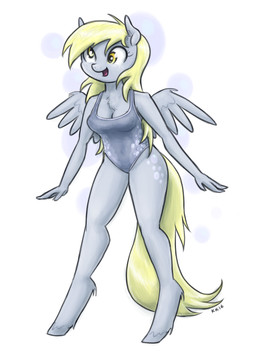 anthro anthrofied back_wings blonde_hair breasts chest_tuft cleavage clothed clothing cross-eyed cutie_mark derp_eyes feathered_wings feathers female fetlocks fur geometric_background grey_body grey_clothing grey_fur grey_swimwear hair hooves navel_outline one-piece_swimsuit open_mouth open_smile simple_background smile solo swimwear swimwear_only tail tuft unguligrade white_background wings yellow_tail king-kakapo friendship_is_magic hasbro my_little_pony mythology derpy_hooves_(mlp) equid equine mammal mythological_creature mythological_equine pegasus 2016 full-length_portrait hi_res portrait