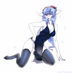 1:1 adeptus_(genshin_impact) anthro blush bovid breasts caprine clothing dress female fur galaxy ganyu_(genshin_impact) genitals genshin_impact hi_res horn legwear mammal max_fresnel mihoyo pussy sheep shy solo sparkles stockings