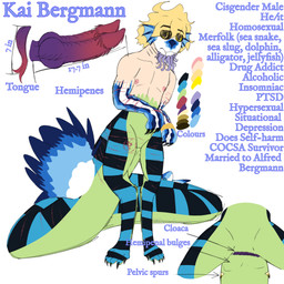 2_penises anatomy animal_genitalia animal_penis arm_scar big_pupils black_sclera black_stripes blonde_hair blue_tail bracelet claws cloaca collarbone dilated_pupils eyebrows fangs fin fluffy fluffy_hair forked_tongue genital_slit genitals gills gold_(metal) gold_bracelet gold_jewelry green_underbelly hair hand_scar hemipenes jewelry kai_bergmann knotted_hemipenes leg_scar living_tail long_legs long_tail male markings measurement multi_genitalia multi_penis multicolored_body multicolored_penis multicolored_tongue nipples nude occult_symbol paws penis pentagram pentagram_circle pink_nipples pupils scales scar scars_all_over self-harm_scars simple_background slim snake_tail solo spiked_penis spikes spikes_(anatomy) spines split_form spurs striped_legs striped_markings striped_tail stripes symbol tail tail_markings tail_scar teeth tentacle_beard tentacles text thigh_scar toe_claws tongue two_tone_penis two_tone_tongue unusual_anatomy unusual_tail white_body white_skin yellow_eyes willowshroom european_mythology greek_mythology mythology alligator alligator_humanoid alligatorid alligatorid_humanoid animal_humanoid aquatic aquatic_gastropod aquatic_humanoid cetacean cnidarian crocodilian crocodilian_humanoid dolphin elapid_(snake) fish fish_humanoid gastropod gastropod_humanoid humanoid hybrid jellyfish mammal mammal_humanoid medusozoan merfolk mollusk mollusk_humanoid mythological_creature mythological_scalie reptile reptile_humanoid scalie scalie_humanoid sea_slug sea_slug_humanoid sea_slug_merfolk sea_snake slug slug_humanoid snake snake_humanoid toothed_whale absurd_res digital_media_(artwork) english_text hi_res ibispaint_(artwork) model_sheet signature