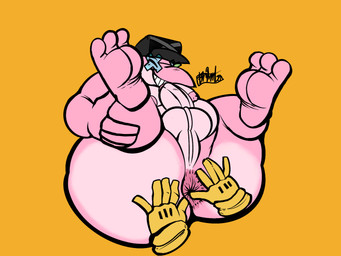 anthro anus big_butt blue_eyewear blue_glasses butt clothing disembodied_hand duo eyewear fingers_on_anus glasses gloves grin handwear hat headgear headwear holding_both_legs male male/male nipples pink_body smile spread_legs spreading thick_thighs wide_hipped_male yellow_clothing yellow_gloves yellow_handwear brimpster dunkin_kk_(artist) flipper_zero tamagotchi lotei_(dunkink_d) aquatic bottlenose_dolphin cetacean dolphin humanoid mammal oceanic_dolphin toothed_whale 4:3 hi_res