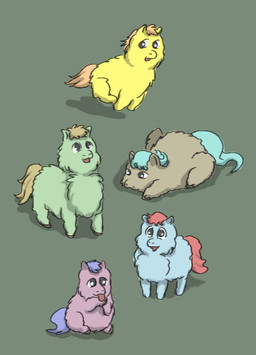 ambiguous_feral ambiguous_gender blue_body blue_fur blue_hair blue_tail feral fur green_background green_body green_fur grey_eyes grey_hair hair licking looking_back looking_up lying on_front open_mouth orange_hair orange_tail pink_body pink_fur purple_hair purple_tail red_hair red_tail running simple_background sitting smile standing tail tongue tongue_out yellow_body yellow_fur young young_ambiguous young_feral carpdime fluffy_pony fluffy_pony_(species) mammal digital_media_(artwork) shaded