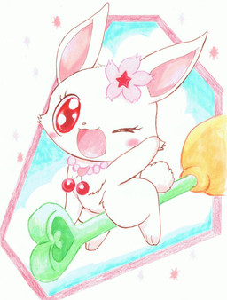 blush broom cherry cherry_blossom cleaning_tool eyelashes female feral flower food fruit fur gem jewelry necklace open_mouth plant prunus_(flower) simple_background solo star tongue tuft white_body white_fur furari@ jewelpet sanrio sega sega_fave ruby_(jewelpet) hare japanese_hare lagomorph leporid mammal absurd_res hi_res traditional_media_(artwork)