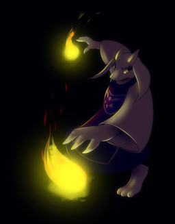anthro black_border border clothed clothing female fire fireball fur heart_symbol horn simple_background solo white_body white_fur ratcha undertale undertale_(series) toriel boss_monster_(undertale) bovid caprine mammal 2016 digital_media_(artwork) hi_res