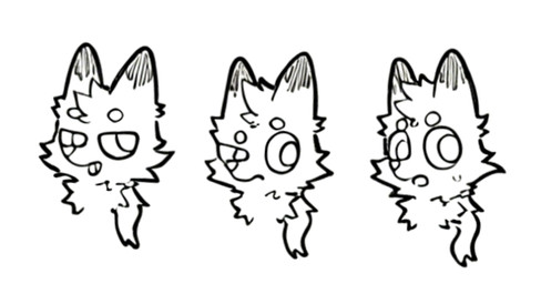 anthro chibi fur hair male multiple_angles ponytail smile smirk white_body white_fur mixia cricket_chen arctic_fox canid canine fox mammal true_fox