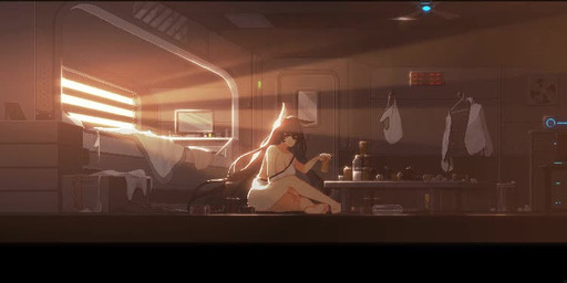 alcohol bed beer beverage beverage_can big_breasts black_ears black_hair black_tail bottle breasts breathing can cat_tail ceiling_fan clock clothed clothes_hanger clothes_on_floor clothing container detailed_background digital_clock door drinking drunk ear_twitch electric_fan electronics enjoying evening feet female furniture hair holding_can holding_container holding_object hung_clothing inside light light_beam long_hair looking_at_viewer messy_room monitor off_shoulder panties pantsless panty_shot red_hairband removed_clothing shirt solo substance_intoxication sunbeam sunlight table tail text thick_thighs topwear trash_can underwear ventilation white_clothing white_shirt white_topwear aduare arknights hypergryph studio_montagne blaze_(arknights) animal_humanoid felid felid_humanoid feline feline_humanoid humanoid mammal mammal_humanoid animated artist_name character_name digital_media_(artwork) lighting no_sound pixel_(artwork) pixel_animation short_playtime